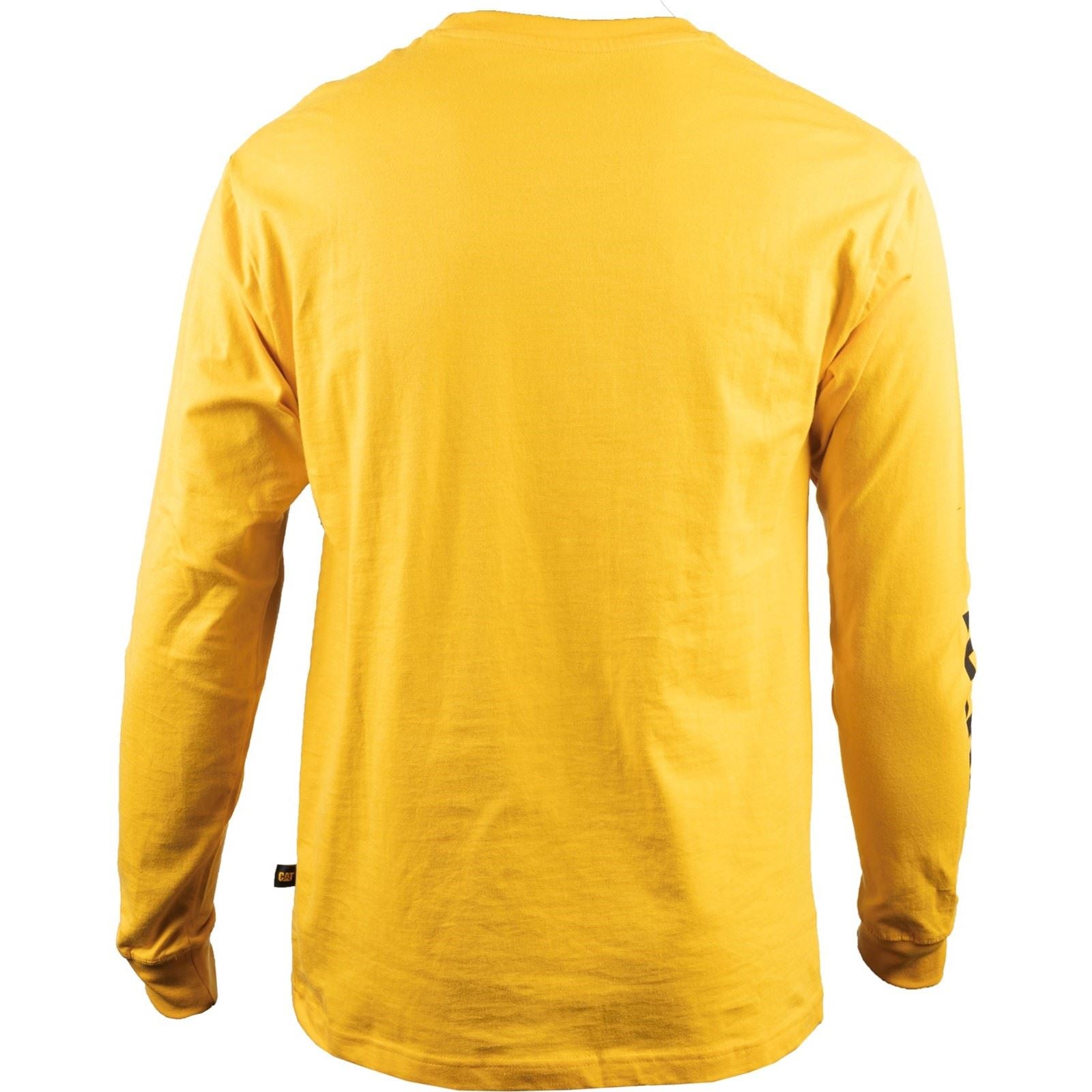 Caterpillar Trademark Banner Long Sleeve T-Shirt Jaune En Coton Pour Homme