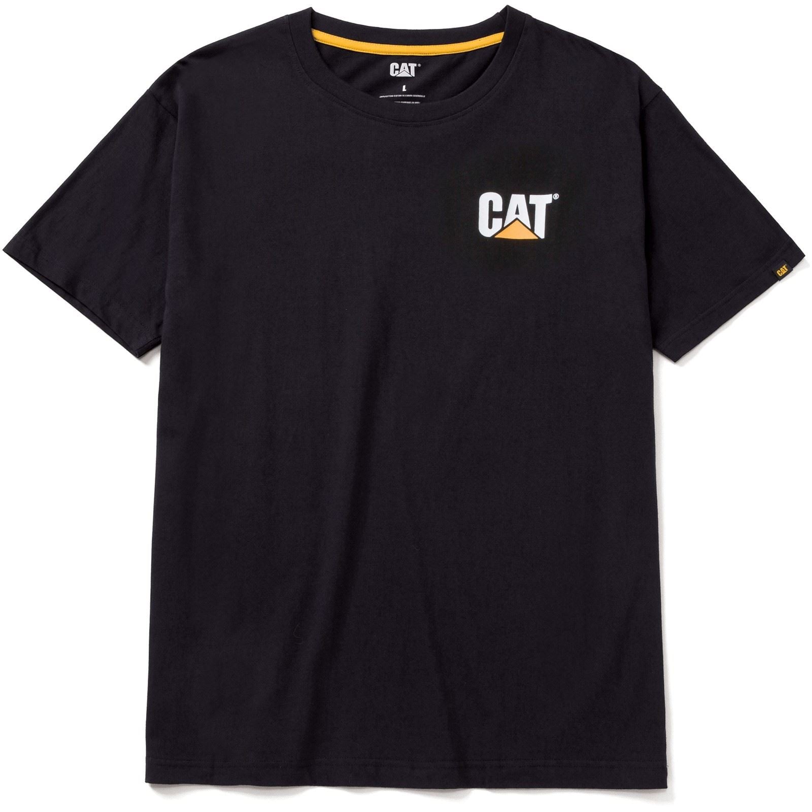 Caterpillar W05324 Trademark T-Shirts À Manches Courtes Noirs En Coton Pour Hommes