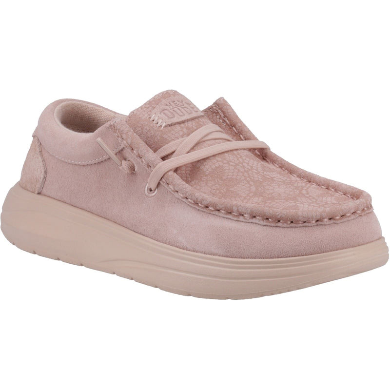 HEYDUDE Wendy COMF Chaussures Mocassins Femme Rose Poudré En Suède