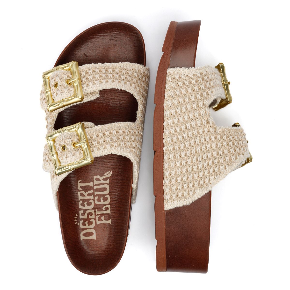 Desert Fleur Super Sandales Beige Pour Femmes