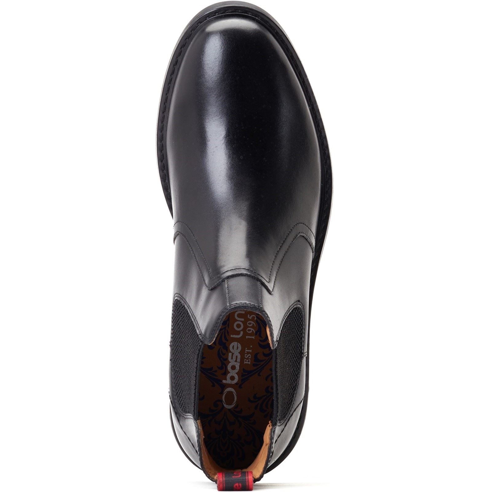 Base London Bloom Bottes Noires En Cuir Pour Hommes
