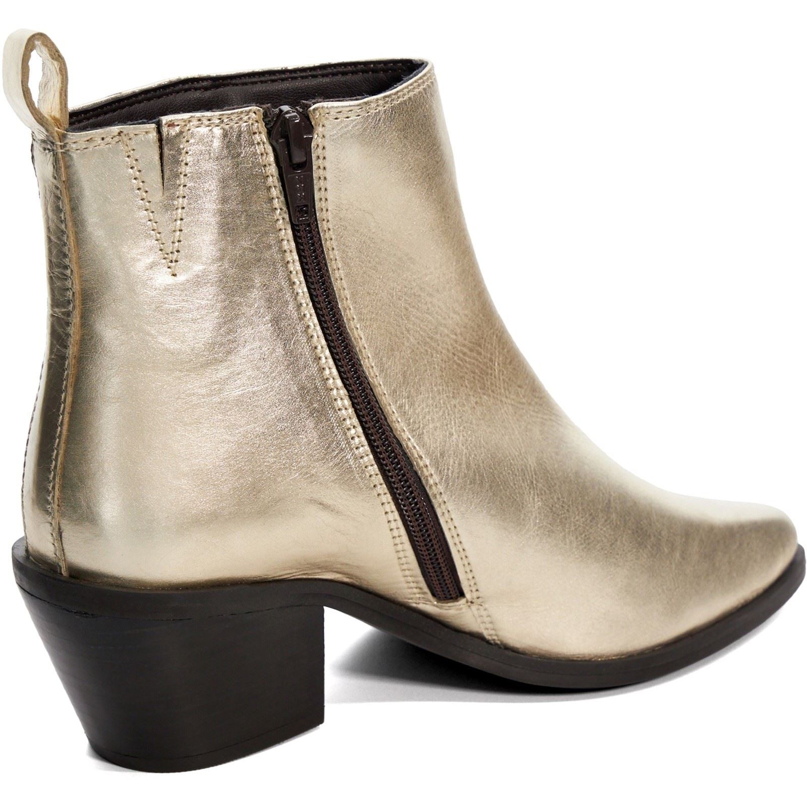 Dune Papz Bottes En Cuir Dorées Pour Femmes