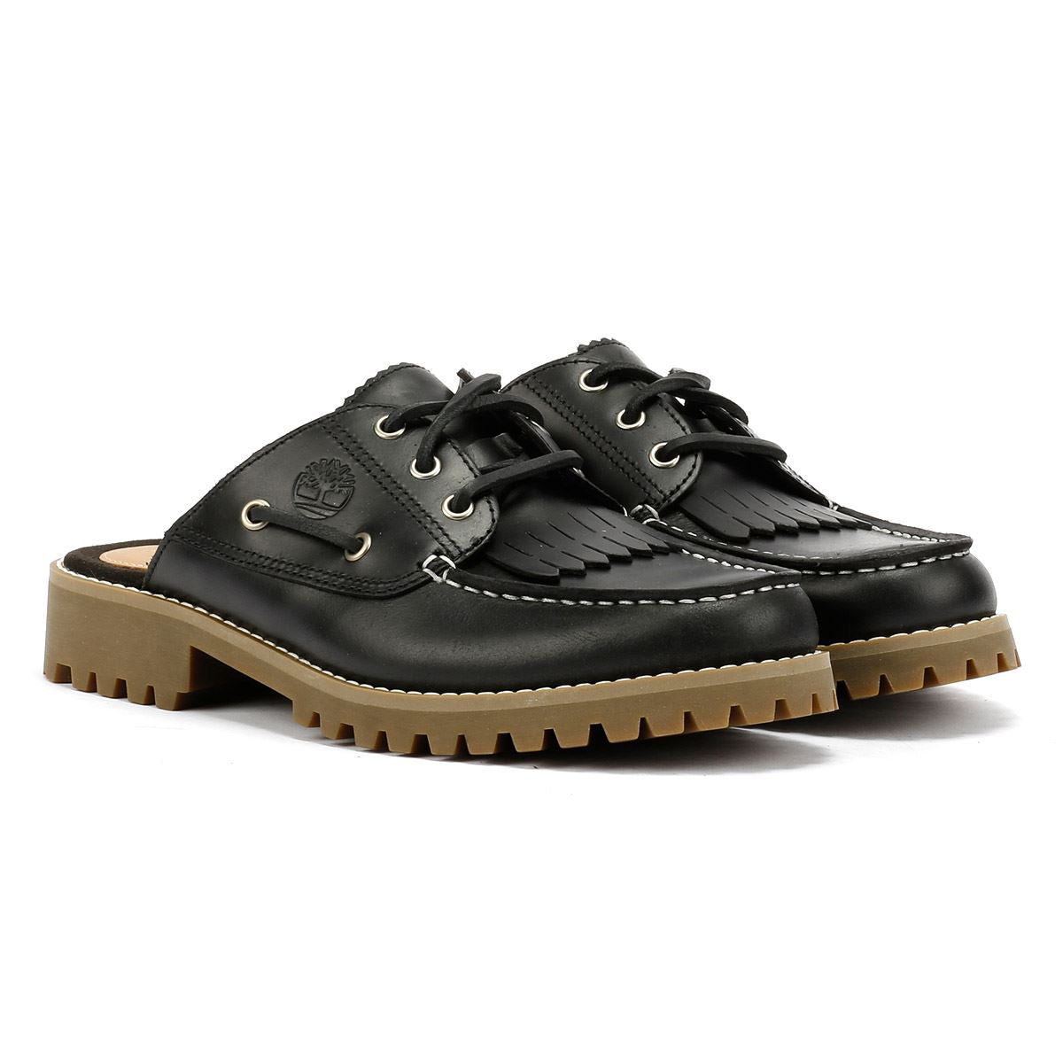 Timberland Noreen Mules Noires En Cuir Pour Femmes