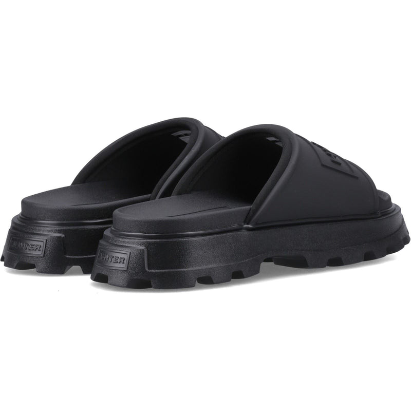 Hunter Moulded Stacked Slider Slides Pour Femmes En Polyester Noir