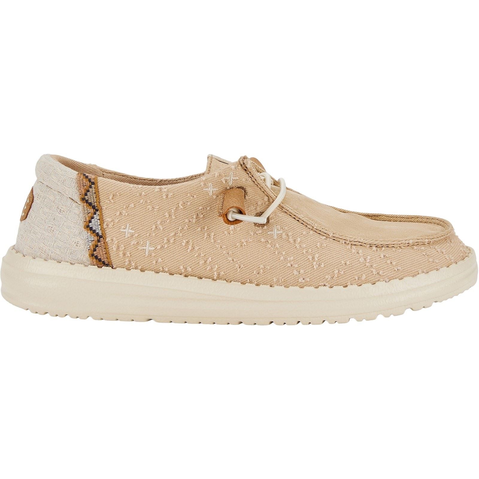HEYDUDE Wendy Crafted Boho Mocassins Beiges En Coton Pour Femmes