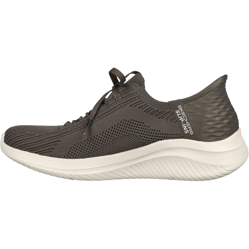 Skechers Ultra Flex 3.0 Brilliant Path Baskets En Toile Pour Femmes, Couleur Olive.
