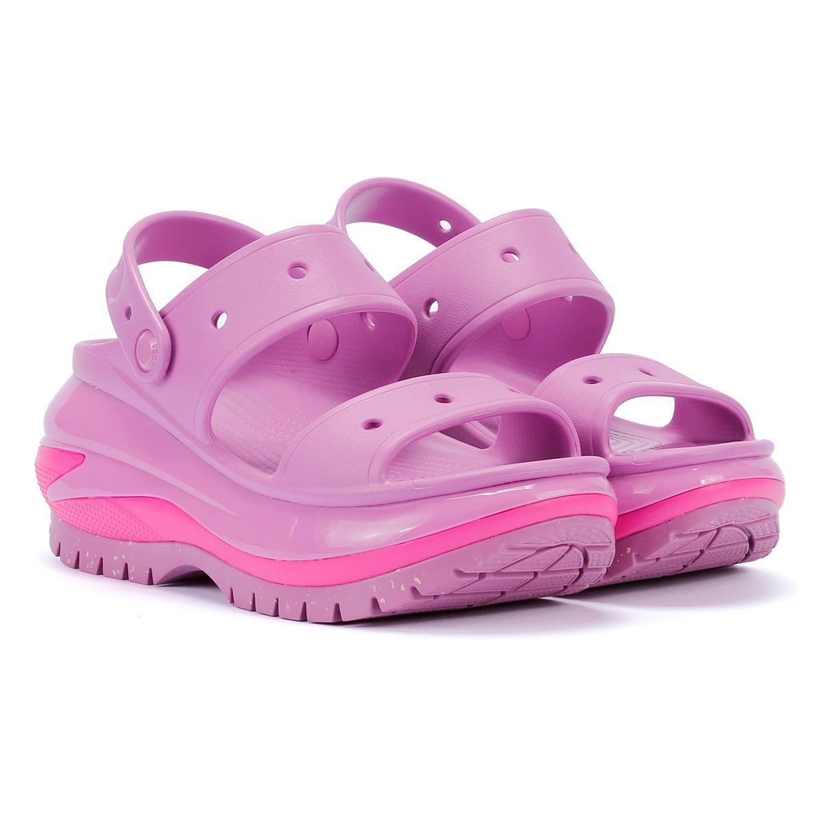 Crocs Mega Crush Sandales Rose À Bulles