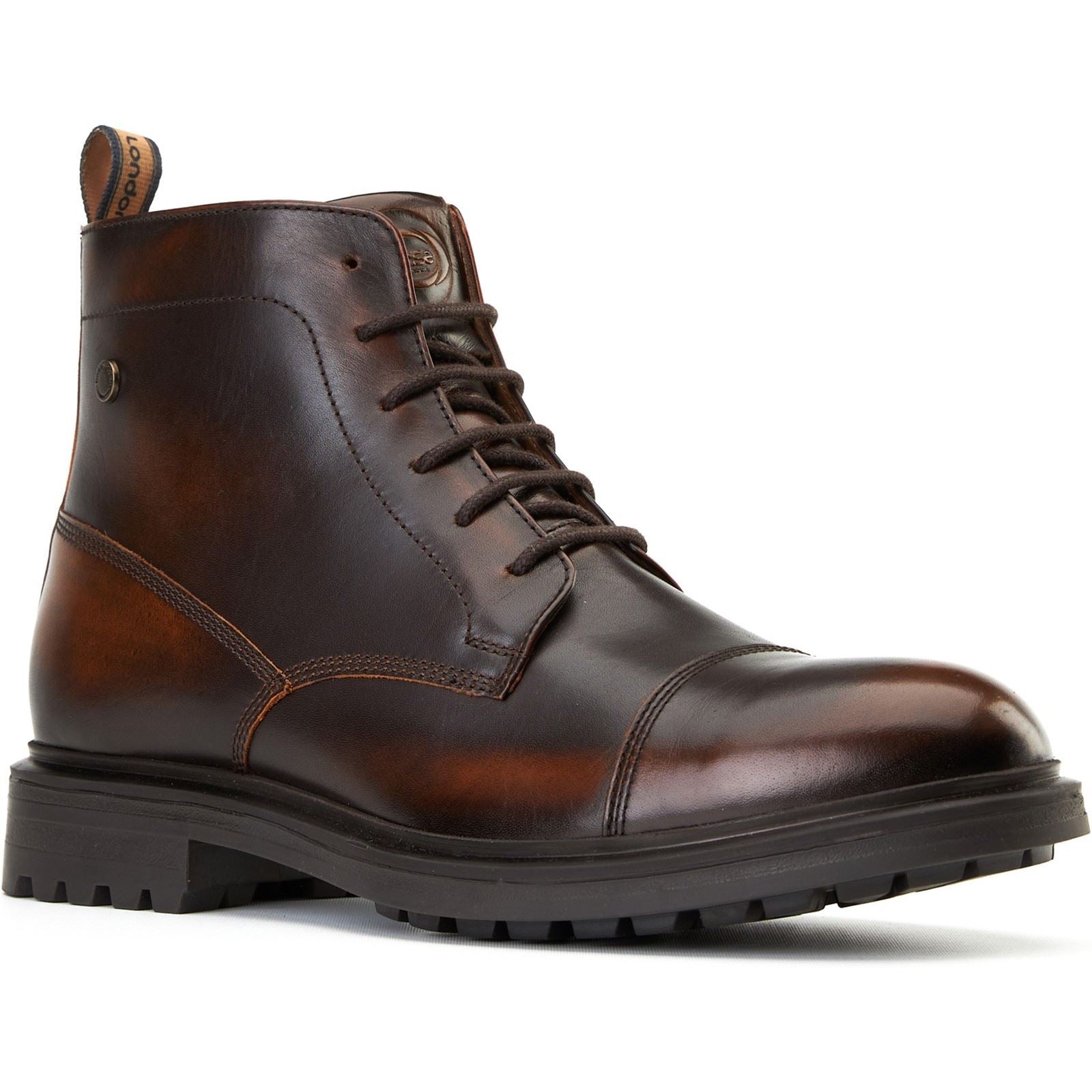 Base London Boulton Bottes De Cheville Pour Homme En Cuir Marron