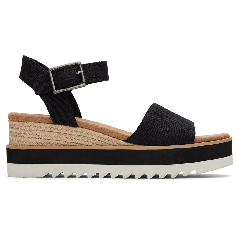 TOMS Diana Compensées Noires Pour Femmes En Synthétique