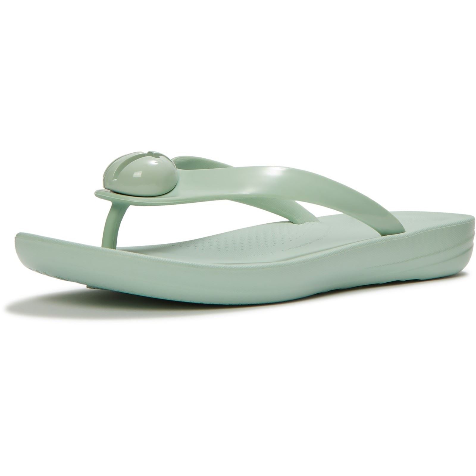 Fitflop iQushion Glossy-Button Tongs Whisper Menthe En Polyuréthane Pour Femmes