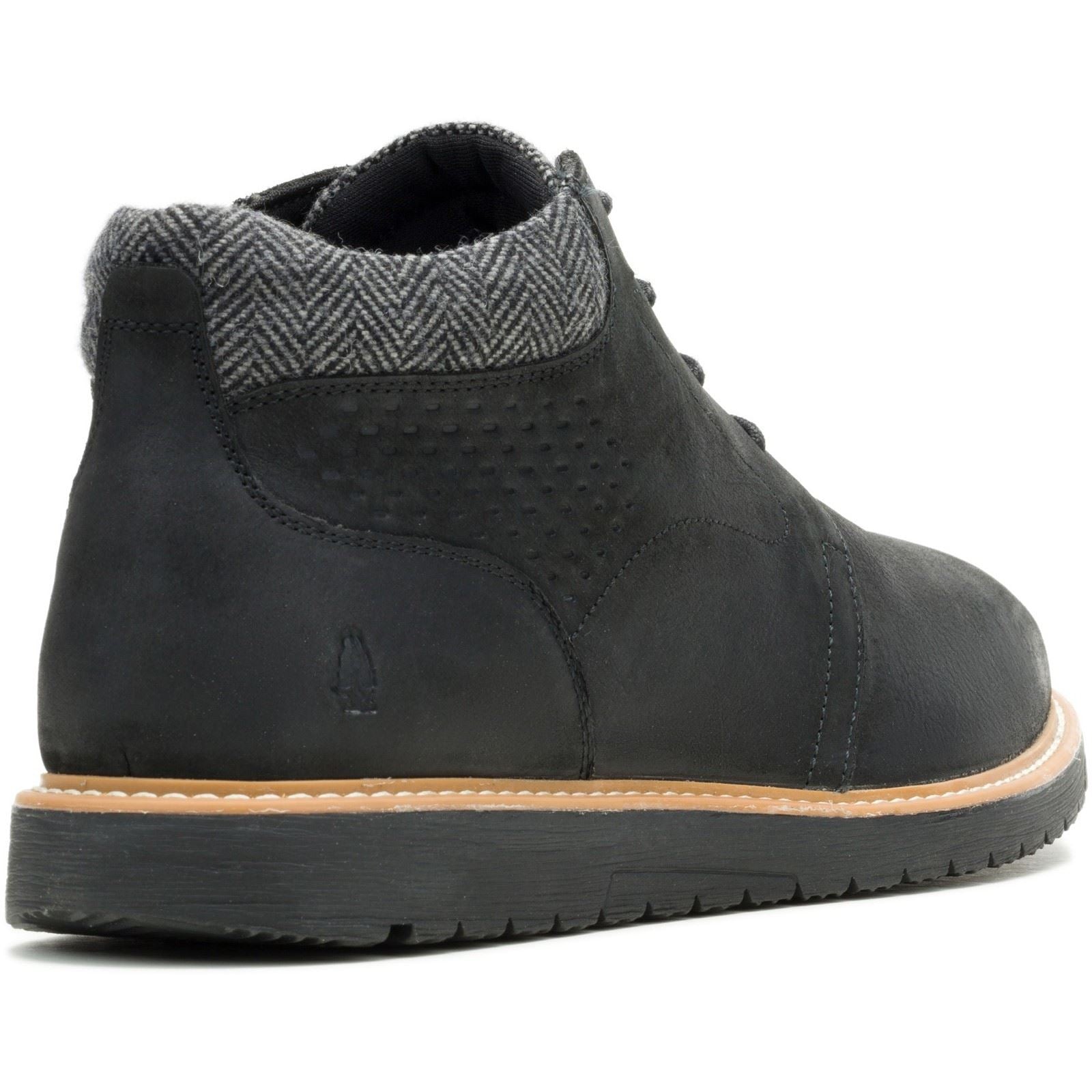 Hush Puppies Jenson Bottes Noires Pour Hommes En Cuir À La Cheville