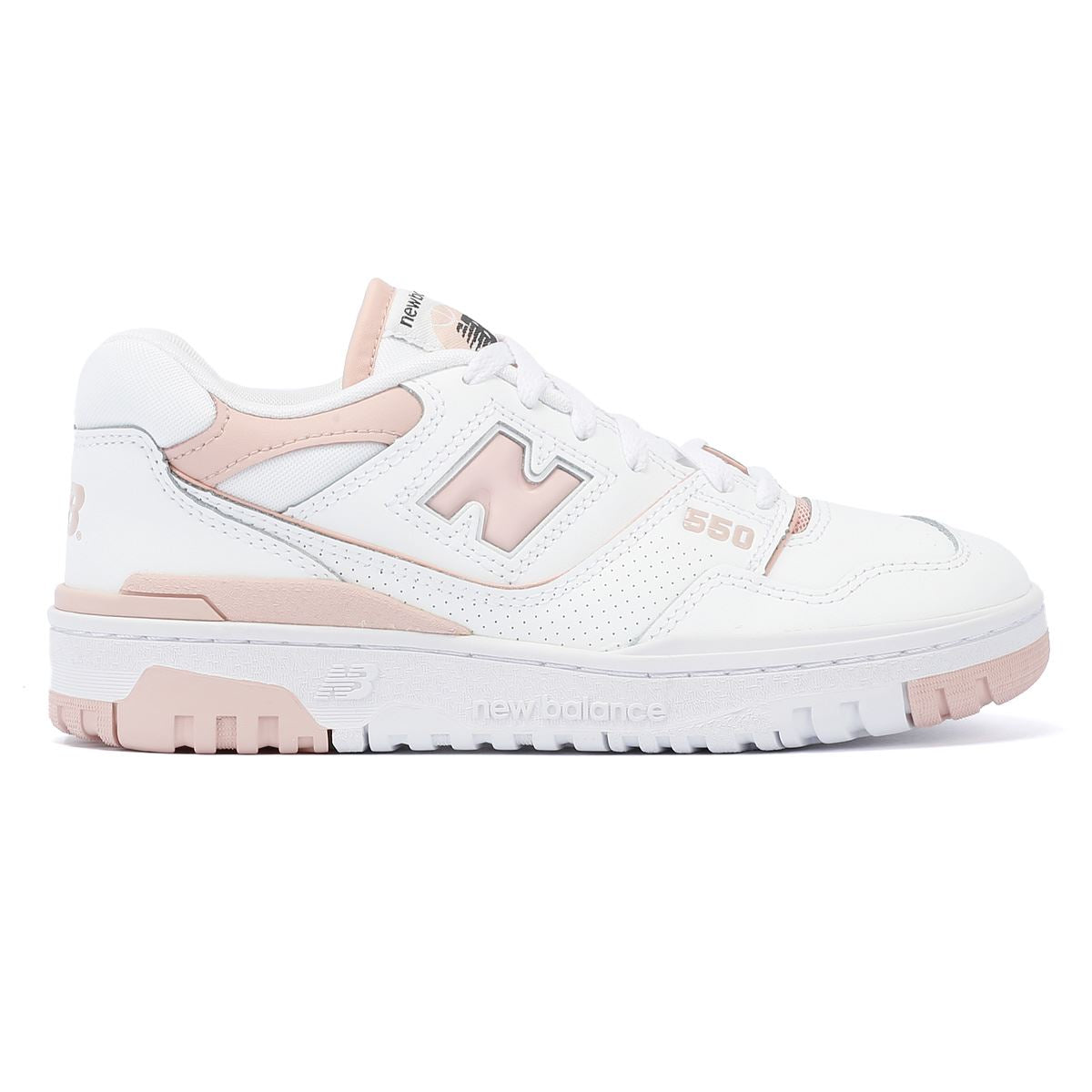 New Balance 550 Baskets En Cuir Blanc/Rose Pour Femmes