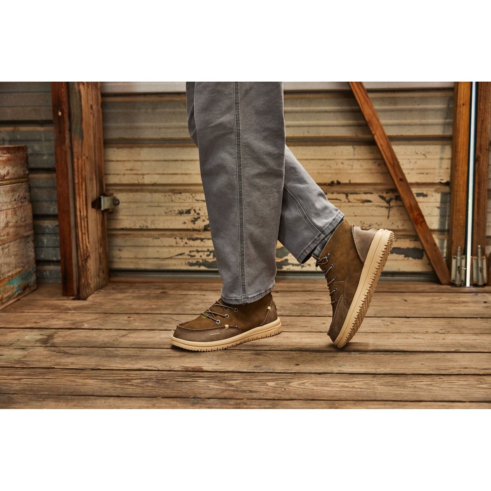 HEYDUDE Bradley Classic Bottes En Cuir Pour Hommes En Noyer