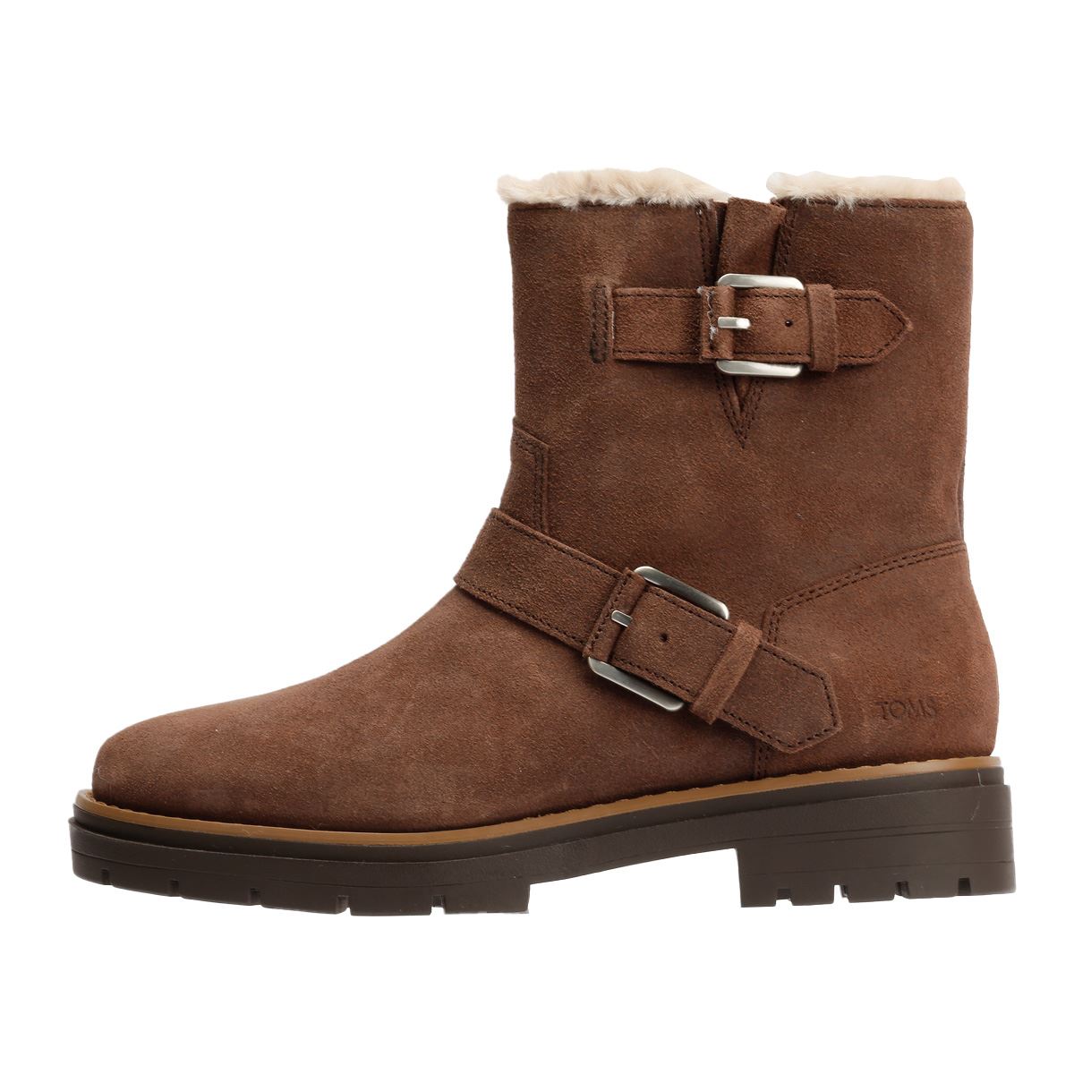 TOMS Ionie Moto Bottes Brunes Pour Femmes En Suede