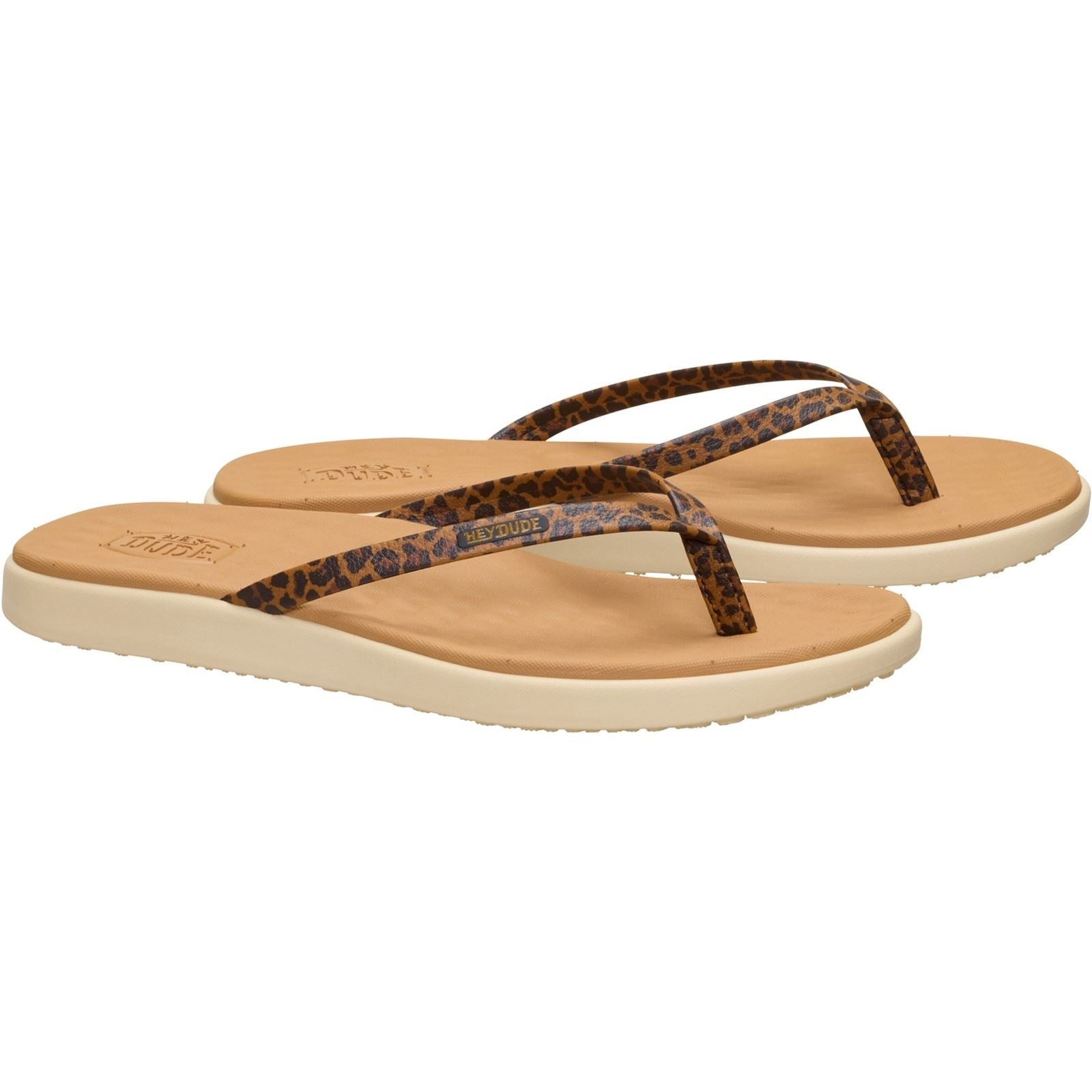 HEYDUDE Maui Breeze Tongs En Léopard Fauve Pour Femmes En Polyuréthane