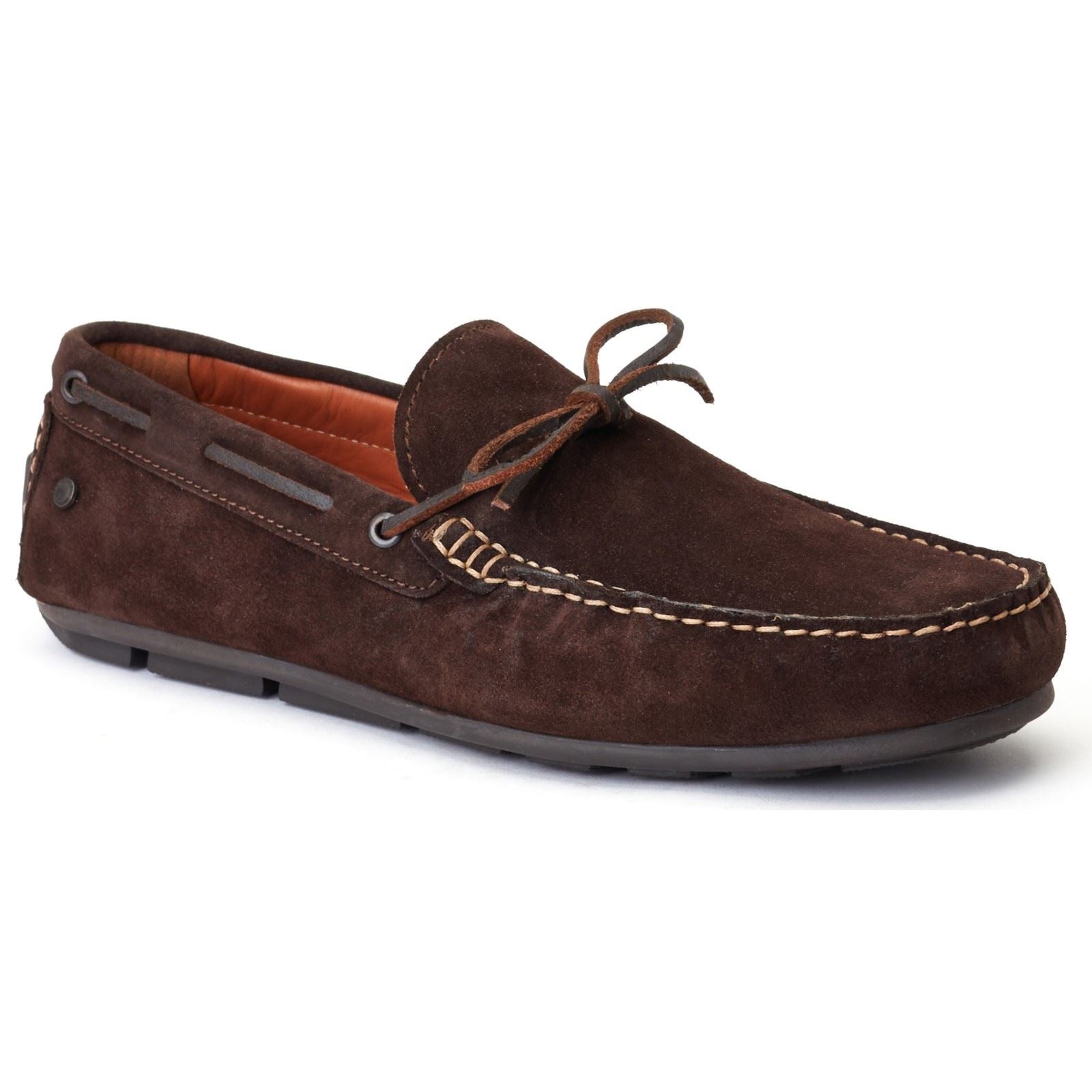 Base London Brooks Mocassins En Cuir Pour Hommes Brun Brûlé
