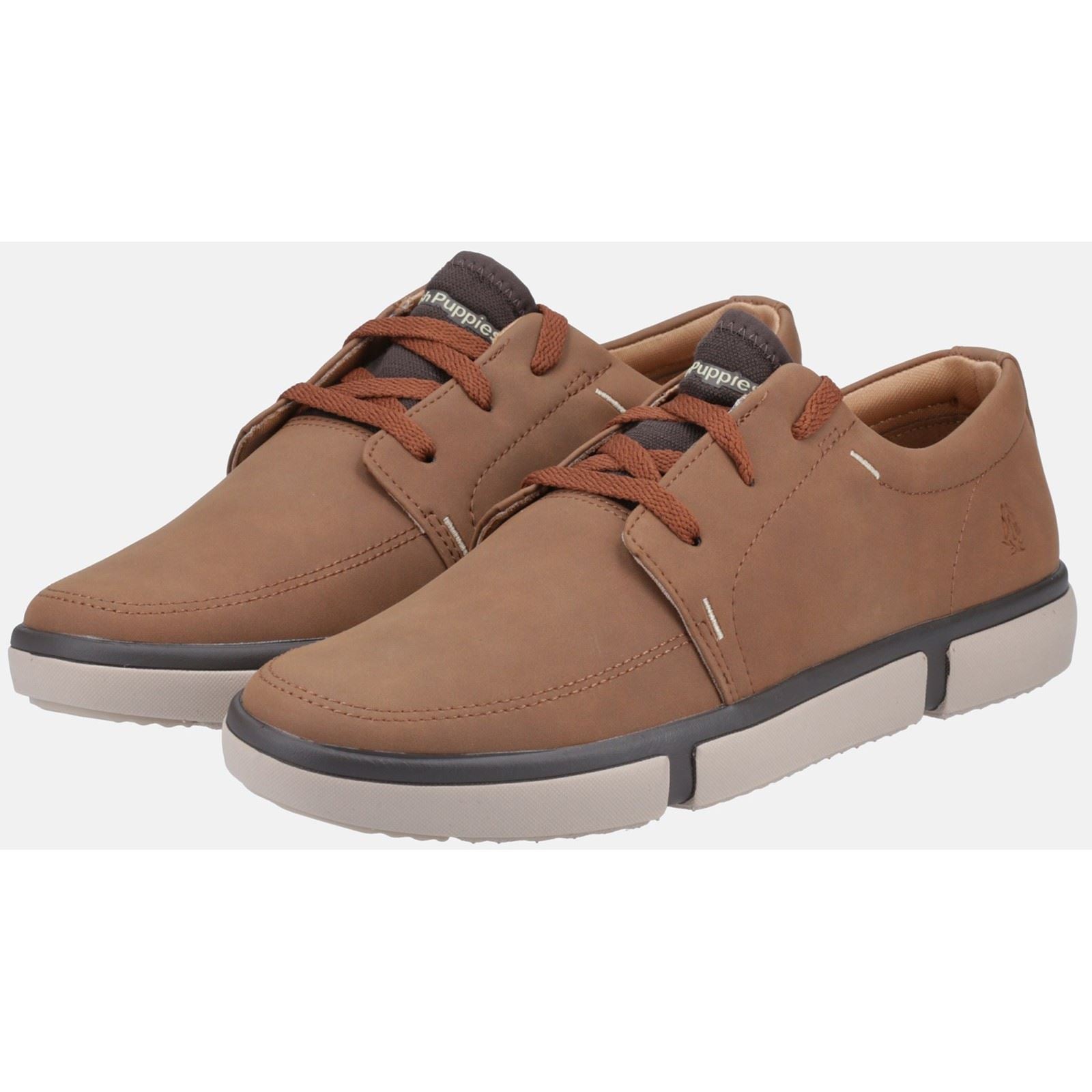 Hush Puppies Briggs Baskets Homme En Cuir Cognac