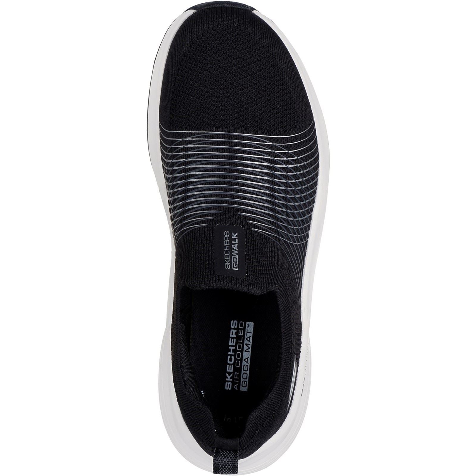 Skechers GO WALK Max Walker Sally Sneakers Noires/Blanches Pour Femmes En Textile