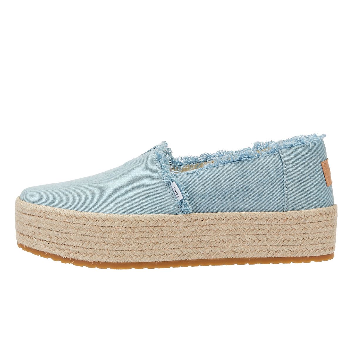 TOMS Washed Denim Valencia Pastel Blue Espadrilles Femmes Blue Sandal