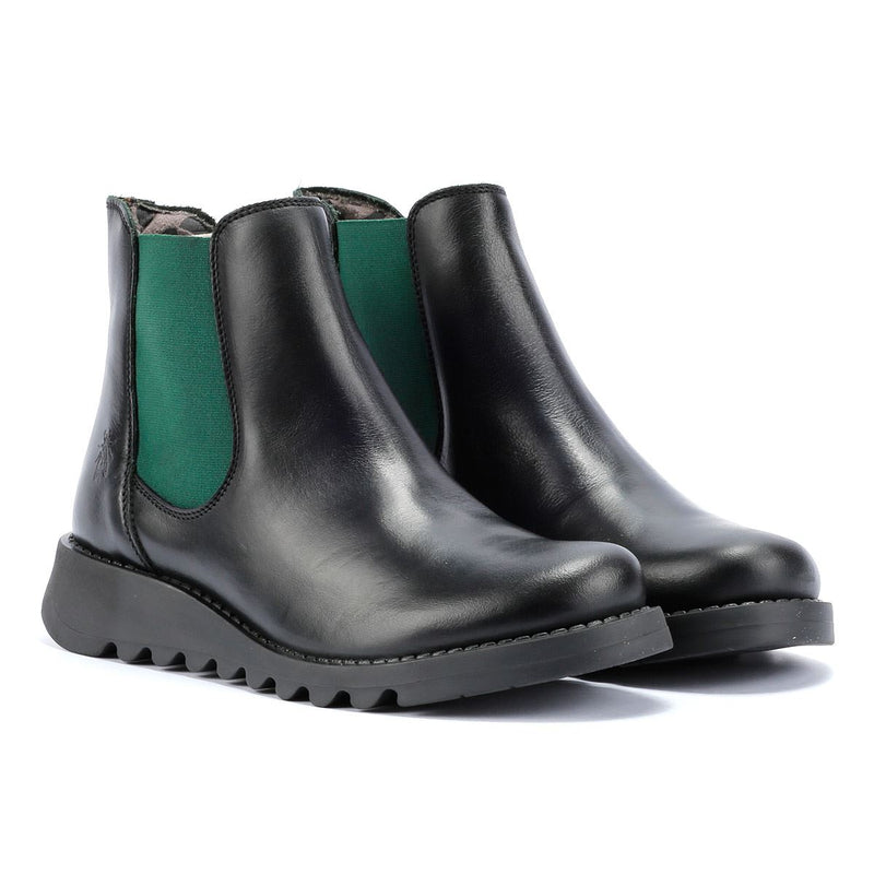 Fly London Salv Bottes Noires En Cuir Pour Femmes