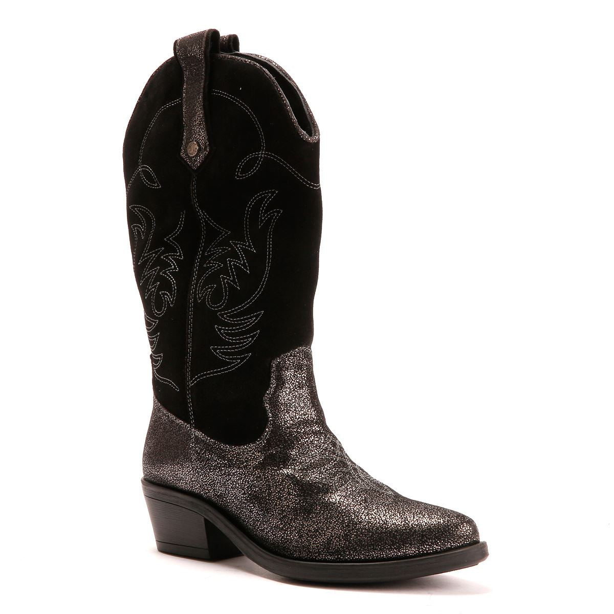 Osprey London The Louisiana Bottes Noires En Cuir Pour Femmes