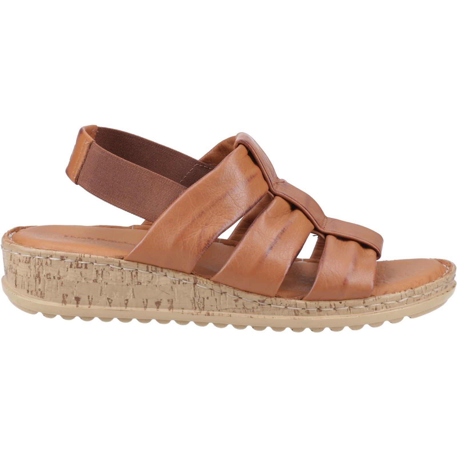 Hush Puppies Eden Wide Fit Sandales En Cuir Pour Femme Couleur Tan