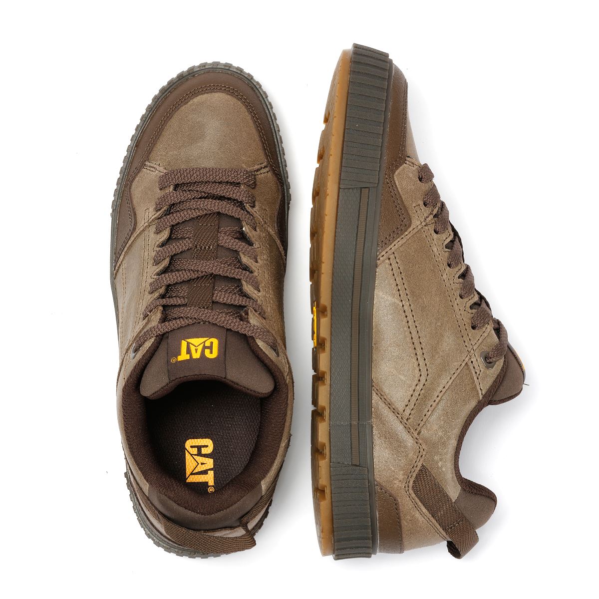 Caterpillar Axiom Waxy Chaussures En Cuir Pour Hommes Brunes À Lacets