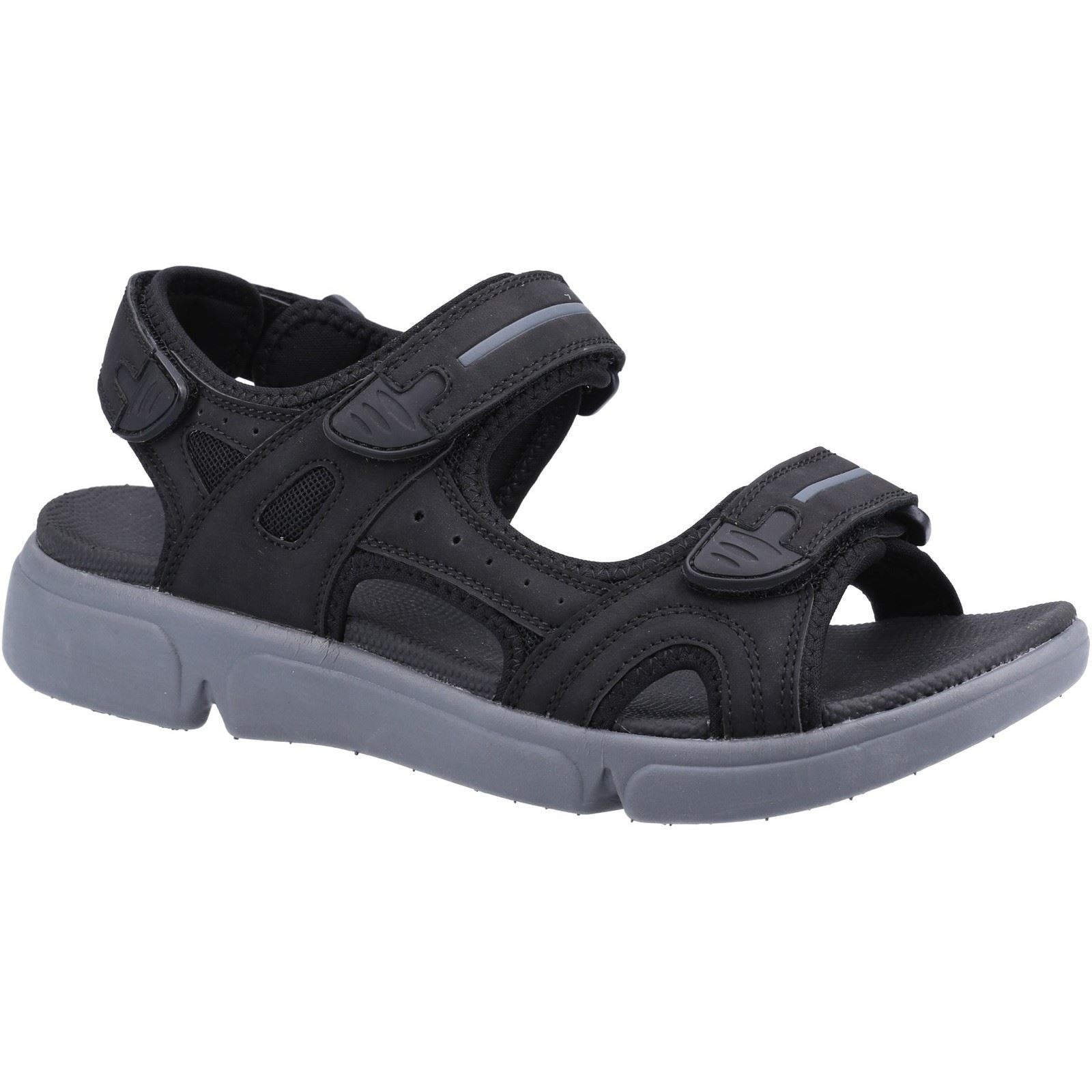Hush Puppies Castro Sandales Homme Noires En Polyuréthane