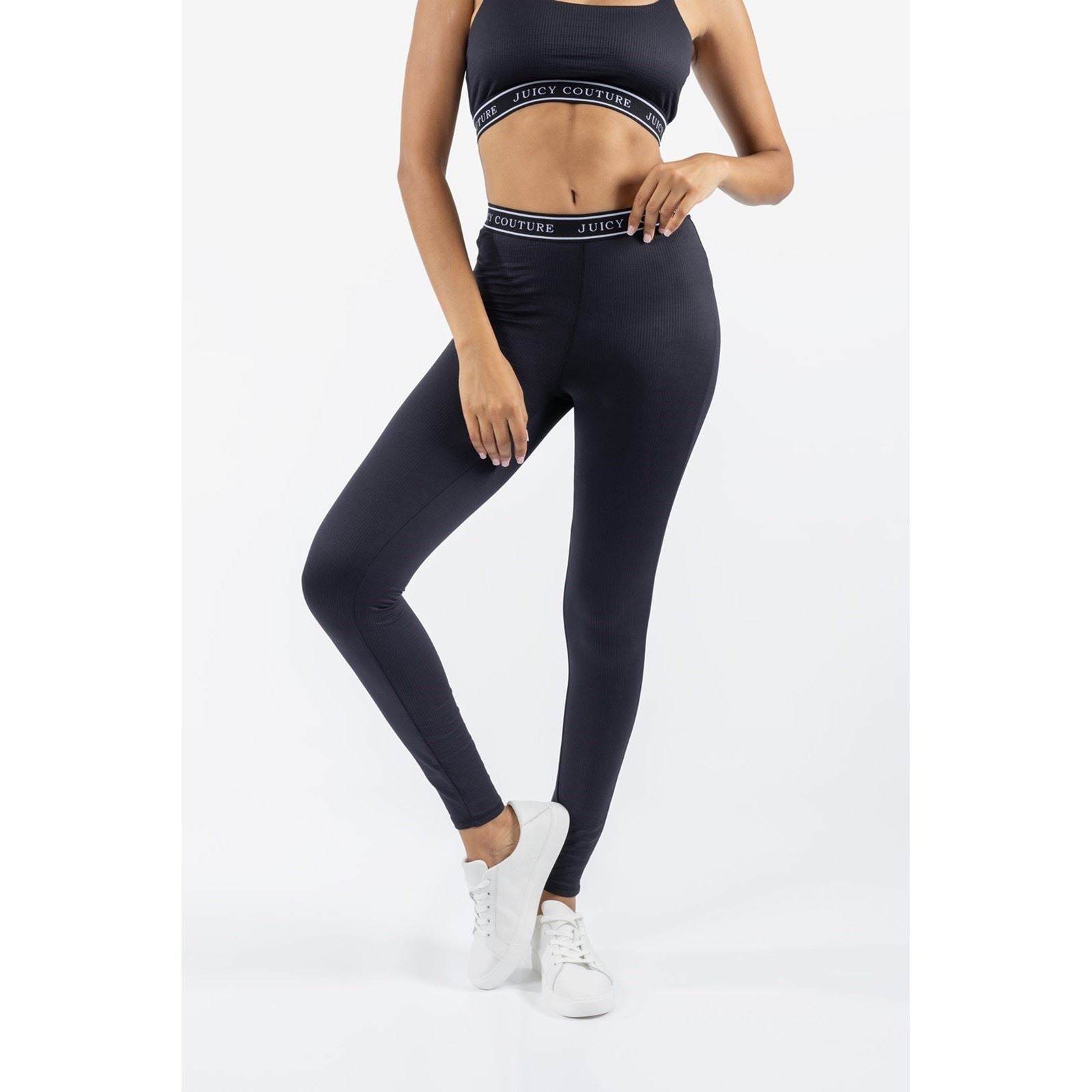 Juicy Couture Kia Leggings De Sport Noirs Pour Femmes En Nylon