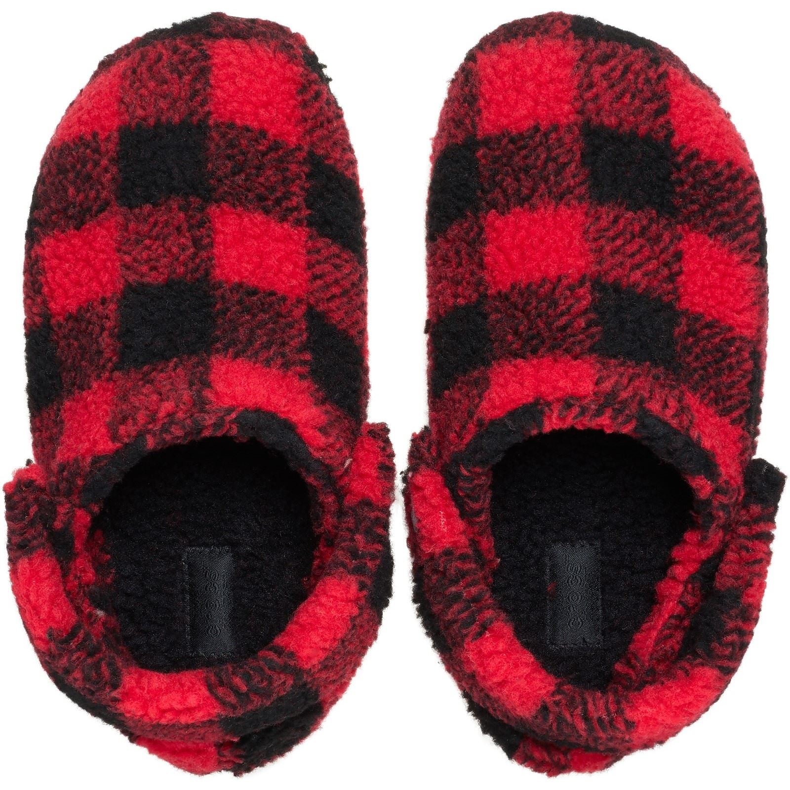 Crocs Classic Cozzzy Chaussons De Style Universitaire Pour Hommes En Polyester Rouge/noir