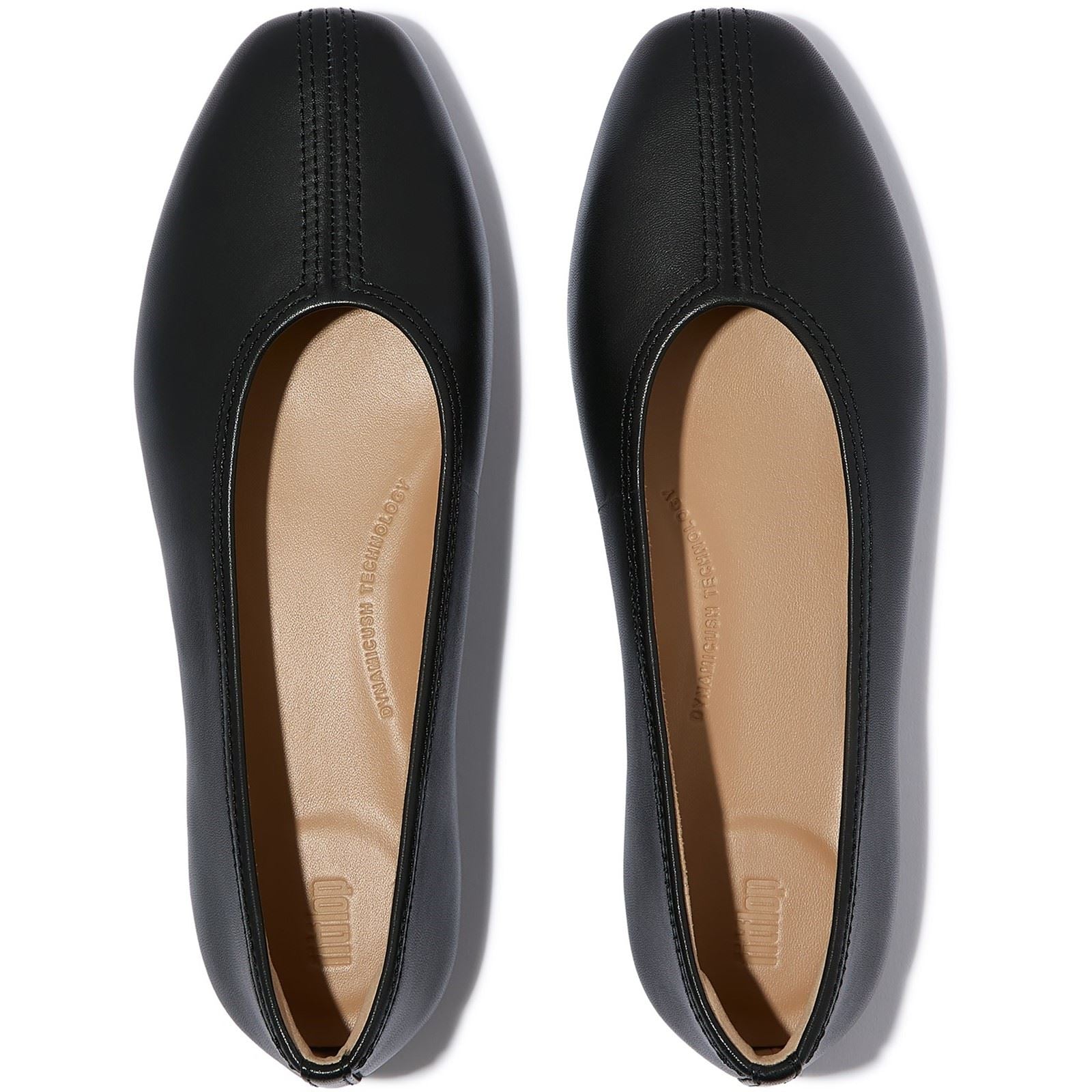 Fitflop Delicato High-Cut Ballerines Noires En Cuir Pour Femmes