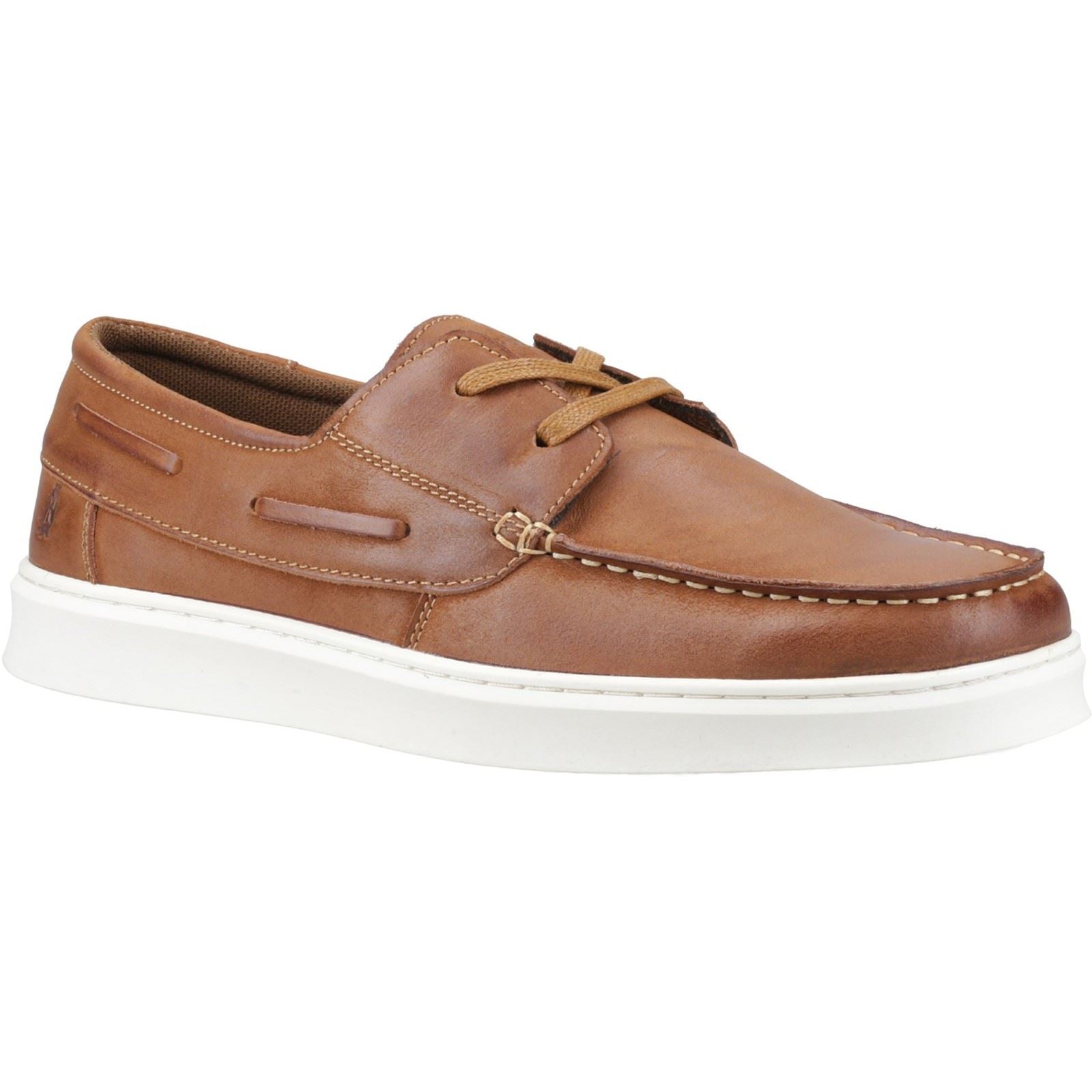 Hush Puppies Madden Boat Shoe Chaussures De Bateau En Cuir Pour Hommes Couleur Tan