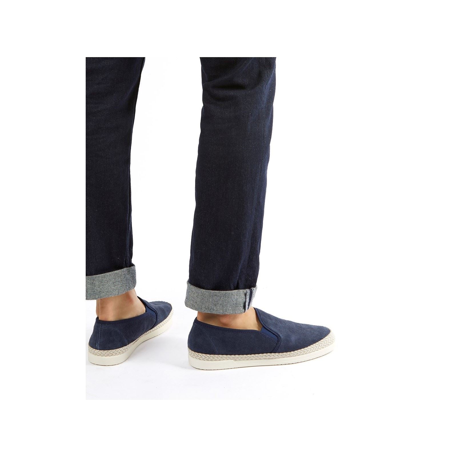 Dune Francisco Baskets Homme En Daim Bleu Marine