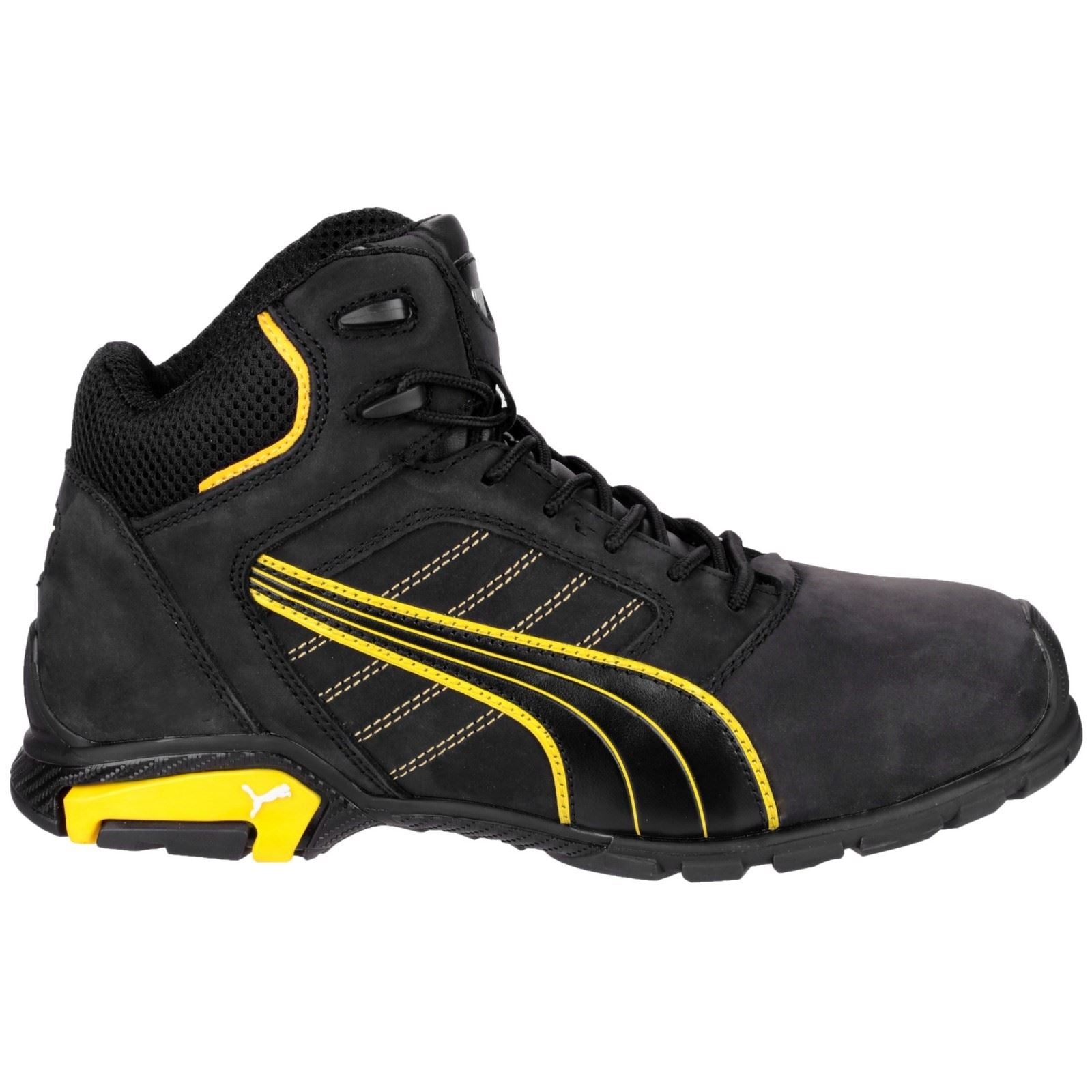Puma Safety Bottes De Sécurité En Cuir Noir Amsterdam Mid