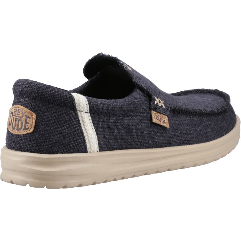 HEYDUDE Mikka Jute Chaussures Mocassins Pour Hommes En Lin Noir/Crème Irlandaise