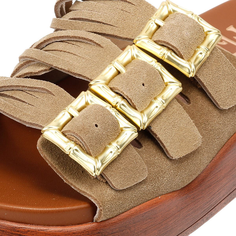 Desert Fleur Gypsum Sandales Beige Pour Femme En Suède