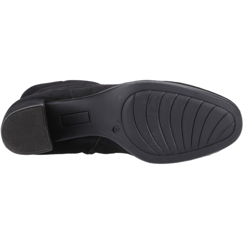 Hush Puppies Octavia Femmes Suède Bottines Noires À Talons