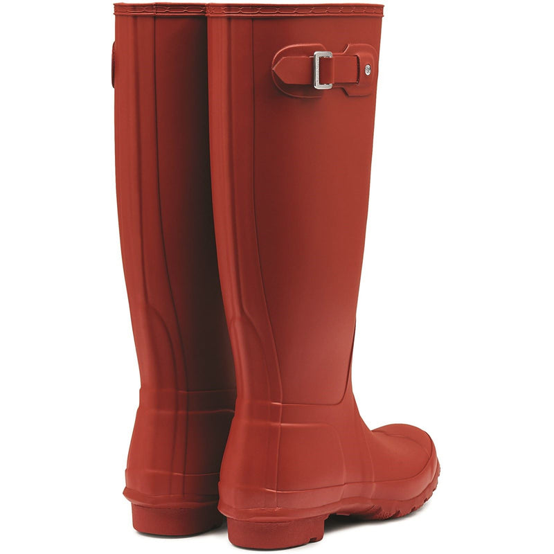 Hunter Original Tall Bottes En Caoutchouc Rouges Pour Femmes Style Militaire.