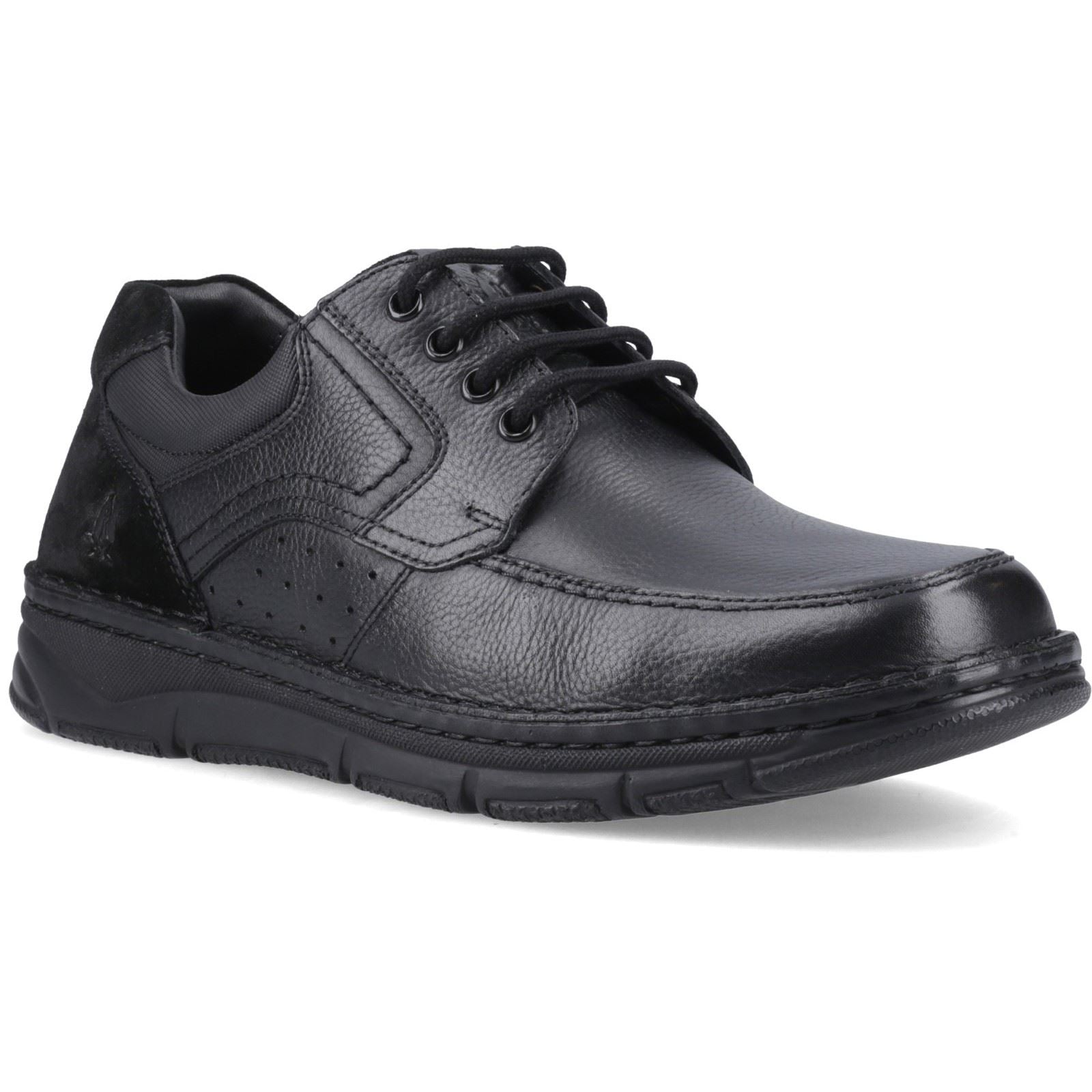 Hush Puppies Franklin Lace Up Shoe Mocassins Noirs En Cuir Pour Hommes