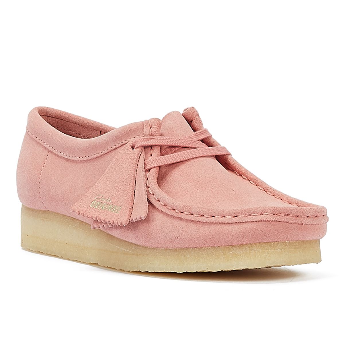 Clarks Originals Wallabee Chaussures En Daim Rose Poudré Pour Femmes
