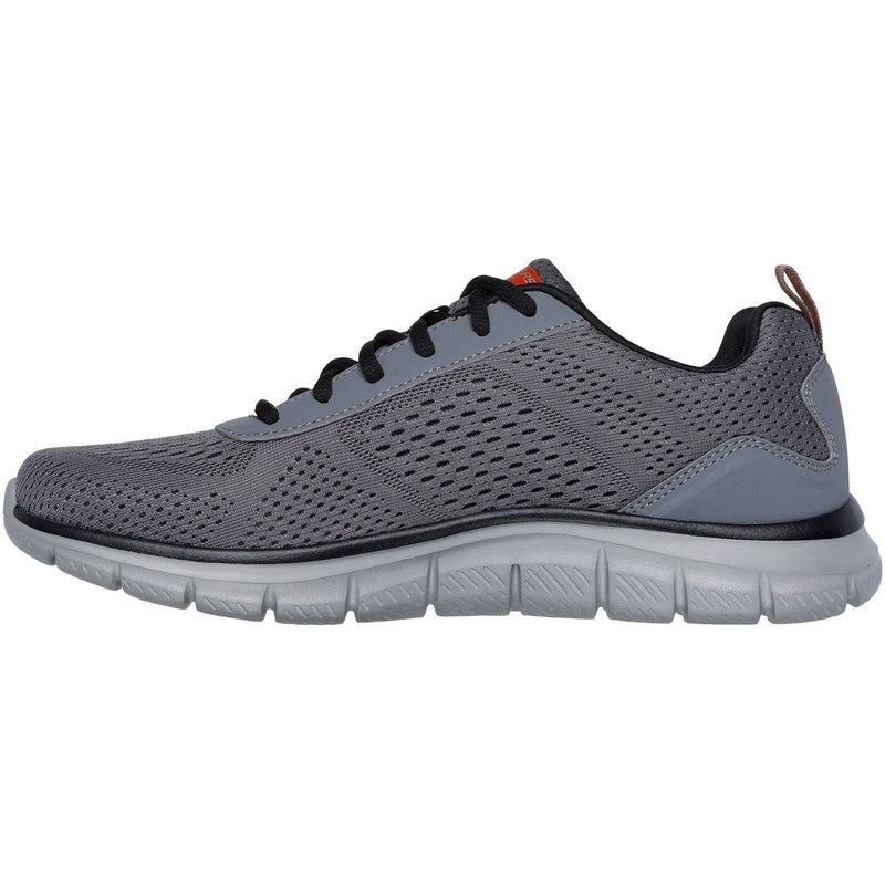 Skechers Track Leshur Chaussures De Sport En Polyester Pour Hommes Gris Charbon/Orange
