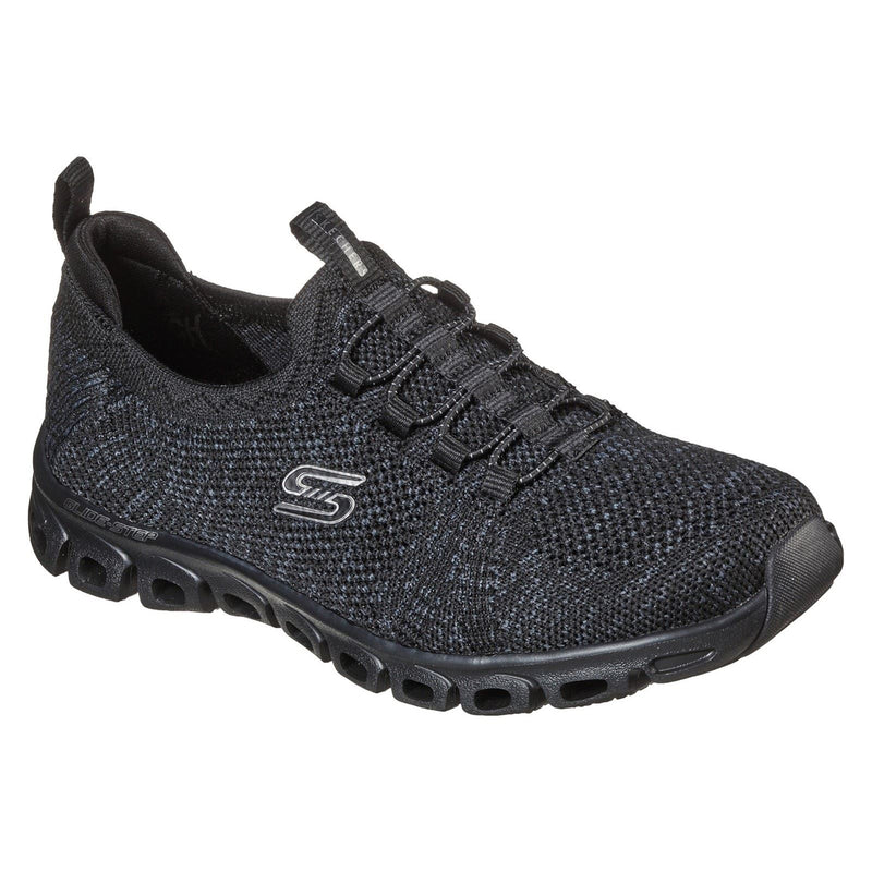 Skechers Glide Step Sneakers Noires Pour Femmes En Textile