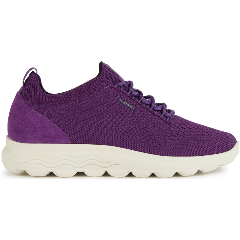 Geox D Spherica A Baskets En Cuir Violet Pour Femme
