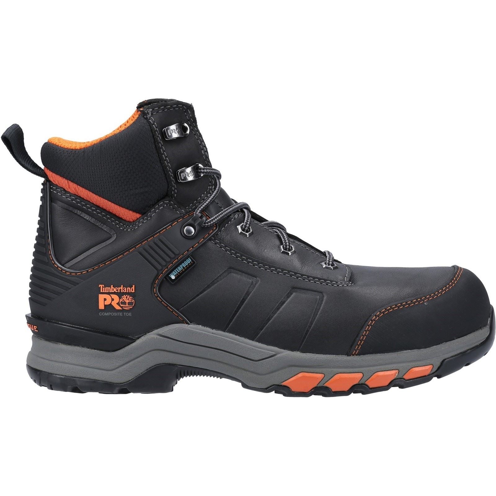 Timberland Pro Bottes De Sécurité En Cuir Hypercharge Noires/Oranges