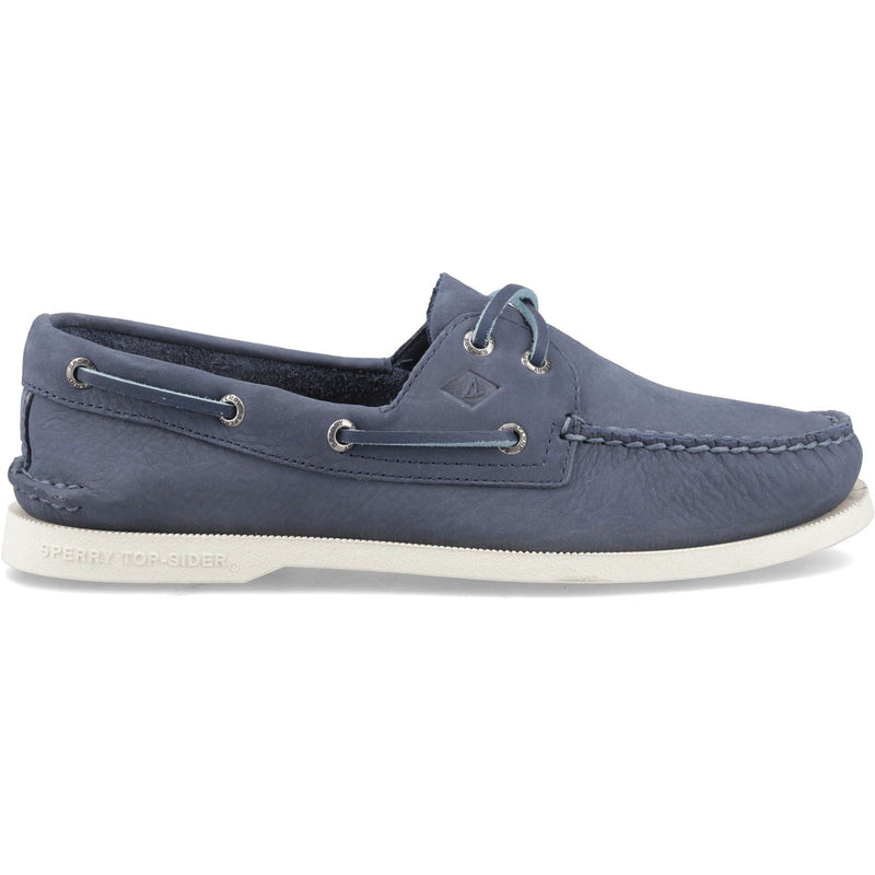 Sperry Authentic 2 Eye Chaussures Bateau Pour Hommes En Cuir Bleu Foncé