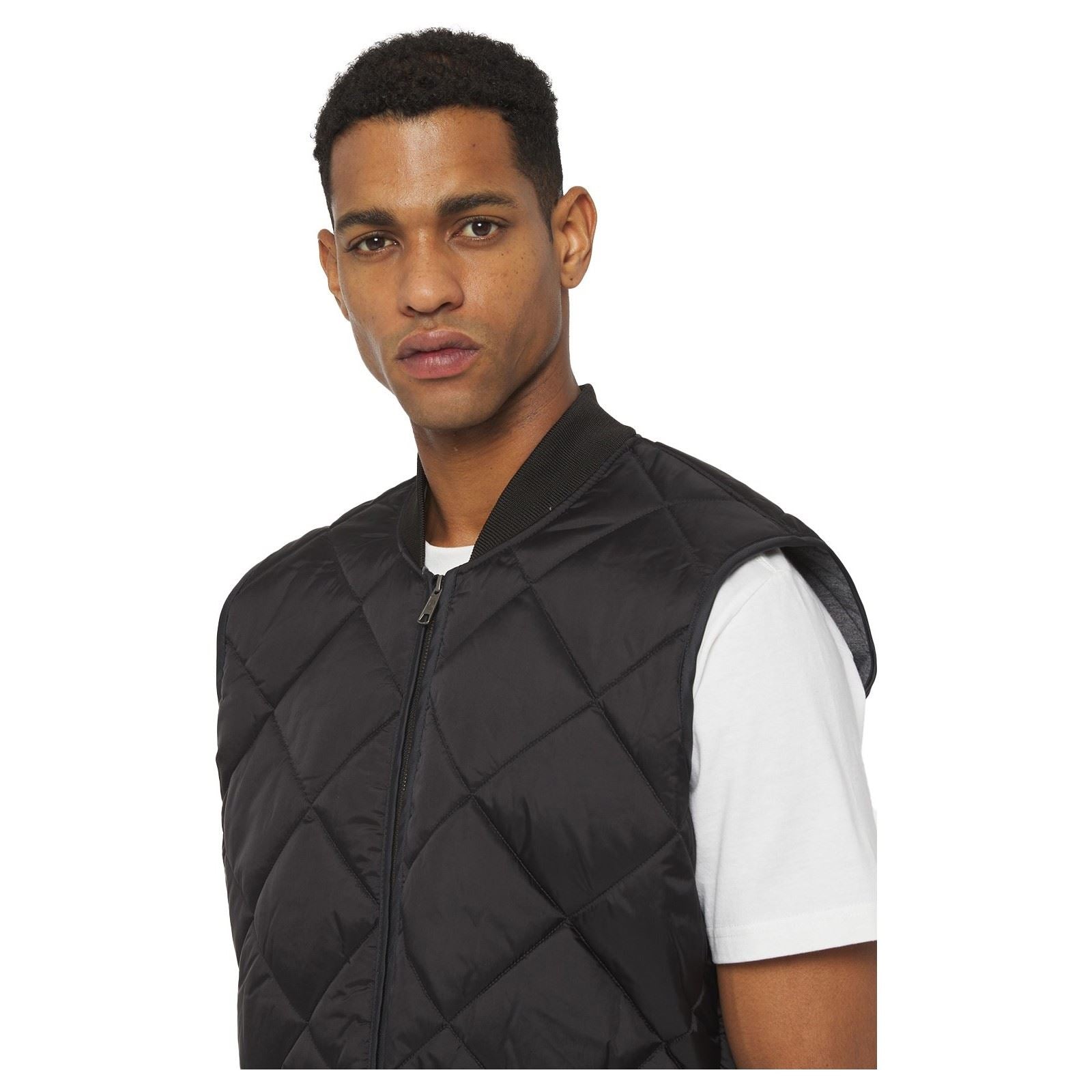 Dickies Diamond Quilted Vest Gilets Noirs Pour Hommes