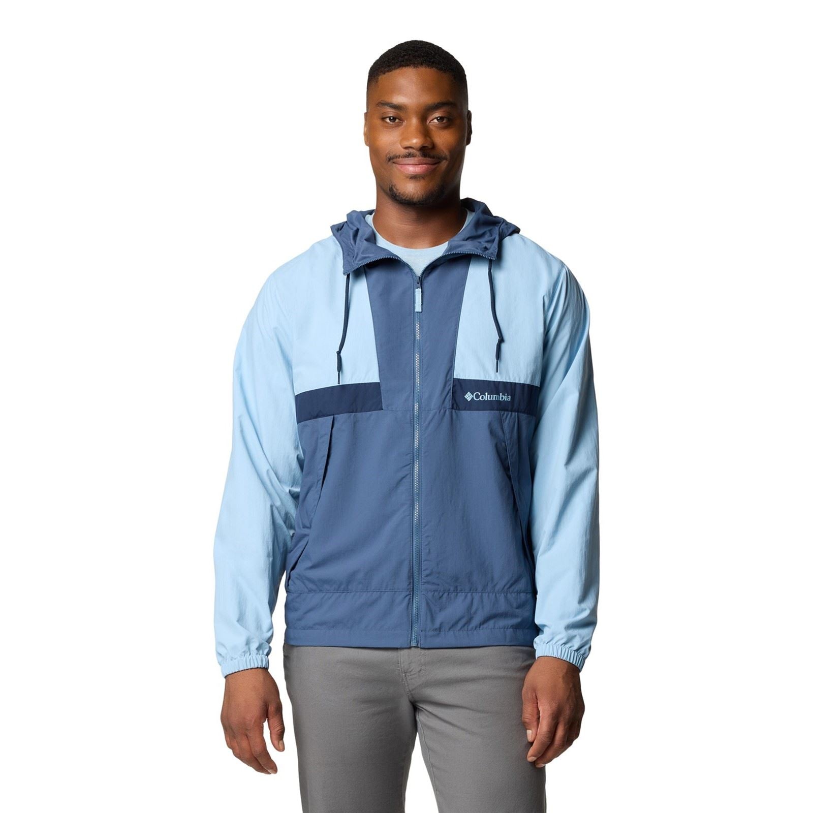 Columbia Spire Valley Hooded Windbreaker Vestes Coupe-Vent Bleues Pour Hommes
