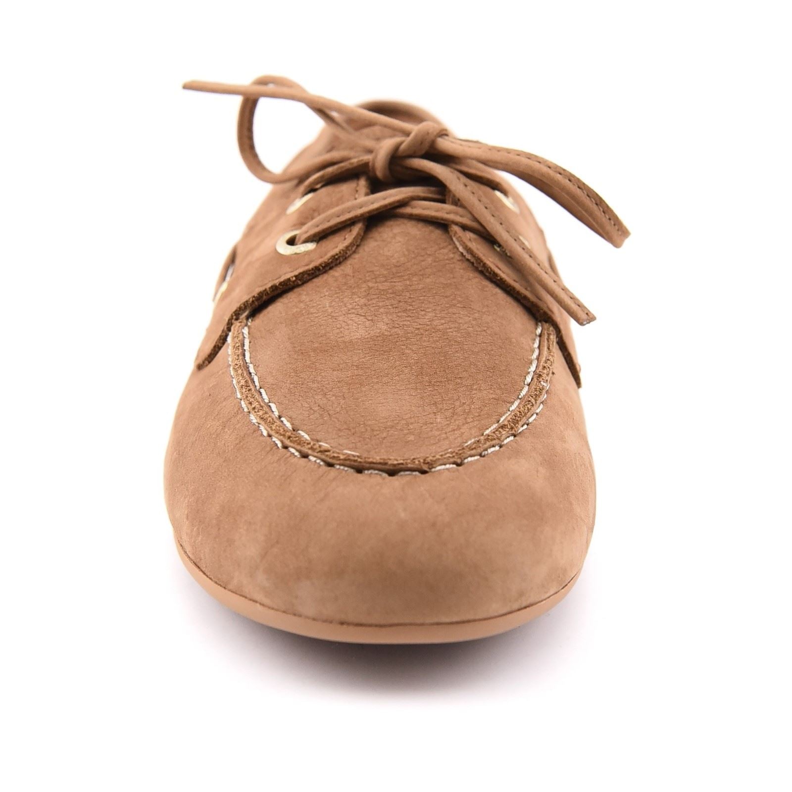 Sperry Slim Boat Chaussures Bateau En Cuir Pour Femmes Couleur Tan