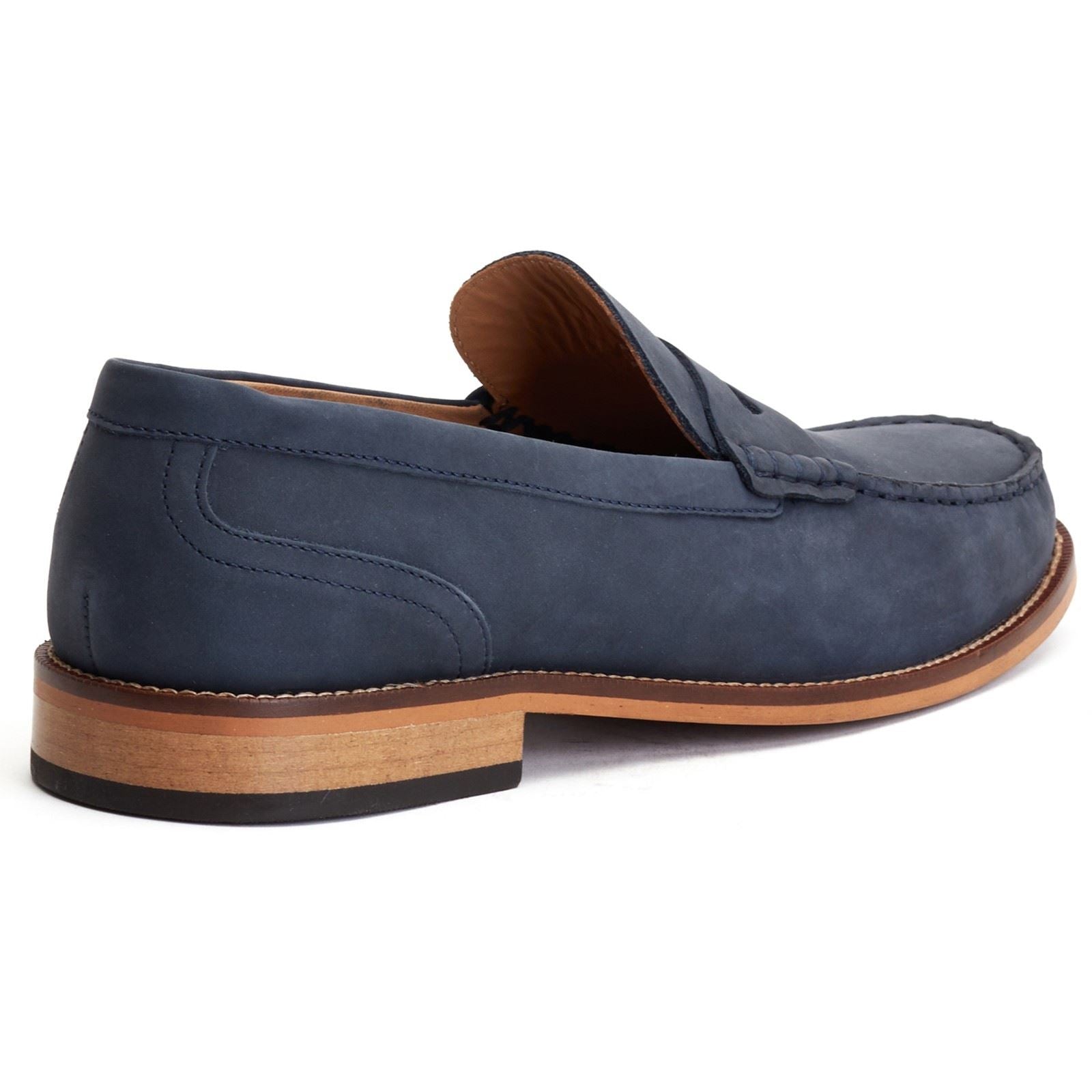 Base London Garfield Chaussures Bateau En Cuir Pour Homme, Bleu Marine