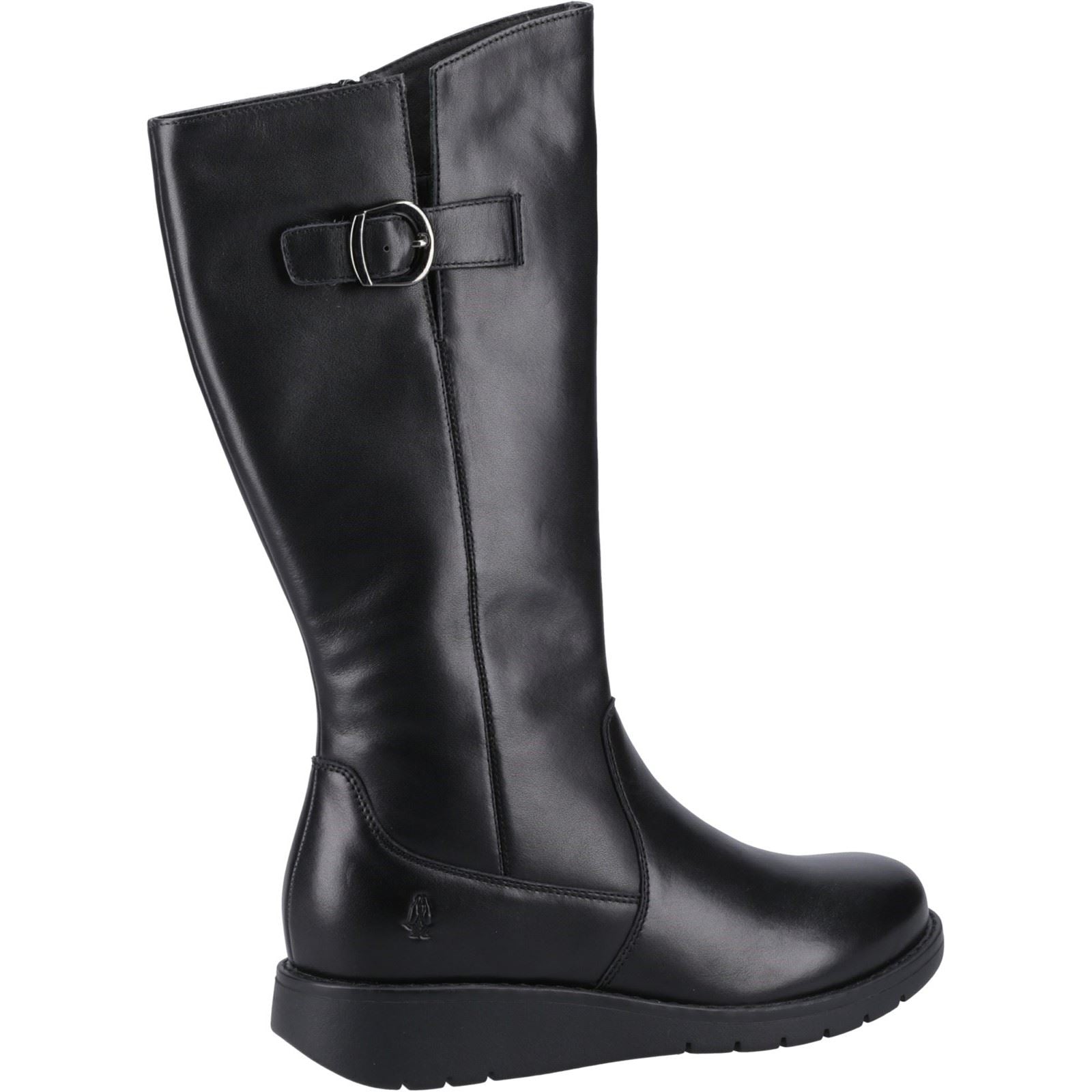 Hush Puppies Luna Bottes En Cuir Noires Pour Femmes